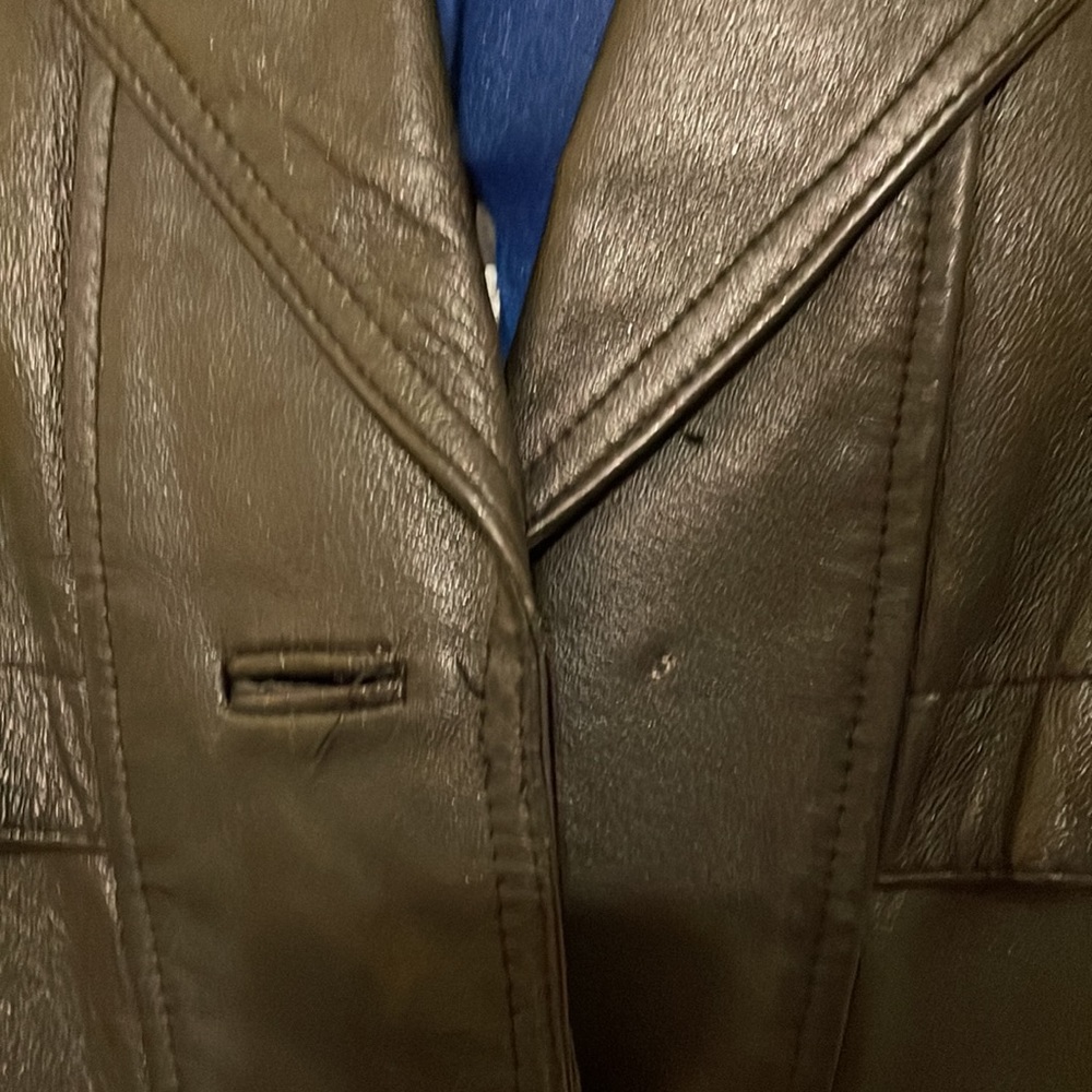 Worthington, women’s genuine leather coat with belt and pockets (Mlb) - Picture 10 of 16